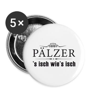 Pälzer01 - Buttons groß 56 mm (5er Pack) - Weiß - Vorne