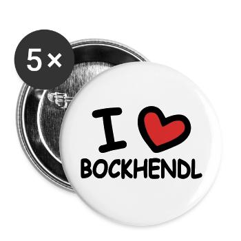 I Love Bockhendl Backhendl - Buttons large 2.2''/56 mm (5-pack) - white - Front