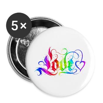 Love Quotes amore Flowers Women girl fashion female - Buttons large 2.2''/56 mm (5-pack) - white - Front