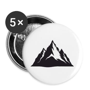 Gebirge - Buttons groß 56 mm (5er Pack) - Weiß - Vorne