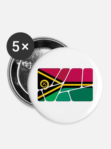 Vanuatu als Vanuatu - Buttons groß 56 mm (5er Pack) - Weiß