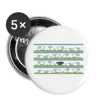 Only sheeps - Buttons large 2.2''/56 mm (5-pack) - white - Front