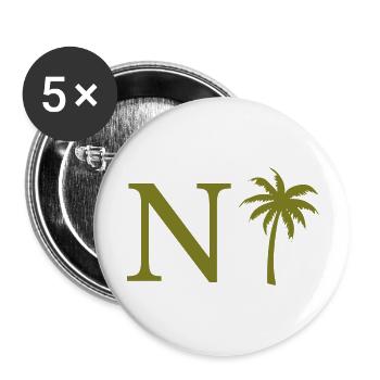 Lettre n vert Palm - Lot de 5 grands badges (56 mm) - blanc - Devant