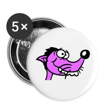 Chien a l’air stupide gars drôle stupide fou drôle - Lot de 5 grands badges (56 mm) - blanc - Devant