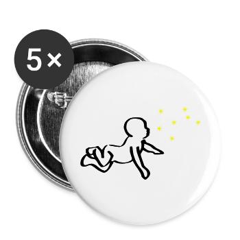 Renaissance Baby Black Phoenix Yellow - Buttons large 2.2''/56 mm (5-pack) - white - Front