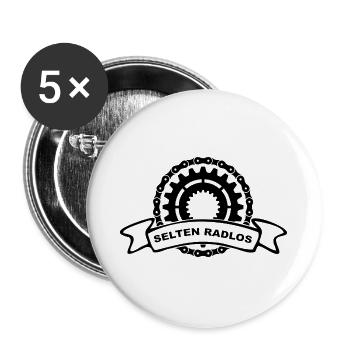 selten radlos fahrradkette radfahr geschenk sport - Buttons groß 56 mm (5er Pack) - Weiß - Vorne
