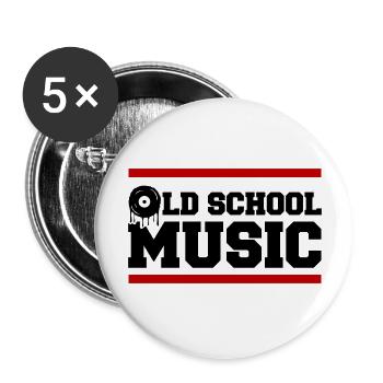 Musique old school - Lot de 5 grands badges (56 mm) - blanc - Devant