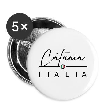 Italia - Catane - Italien - Italy - Lot de 5 grands badges (56 mm) - blanc - Devant