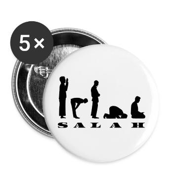 Salah Prayer Silhouette Design - Buttons large 2.2''/56 mm (5-pack) - white - Front