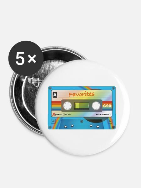 Kassette mit Favorites - Buttons groß 56 mm (5er Pack) - Weiß