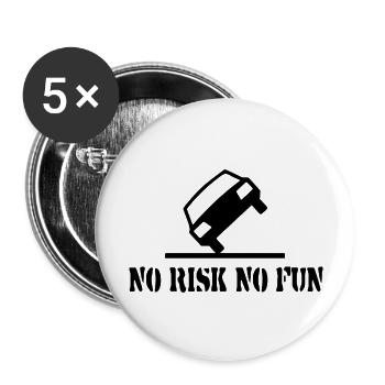 Pas de risque pas de plaisir drôle cadeau tuning voiture - Lot de 5 grands badges (56 mm) - blanc - Devant