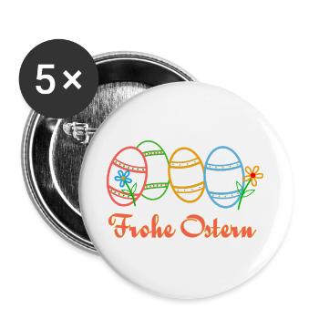 Ostern - Buttons groß 56 mm (5er Pack) - Weiß - Vorne