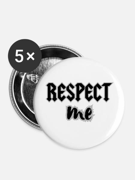 RESPECT ME - Buttons groß 56 mm (5er Pack) - Weiß
