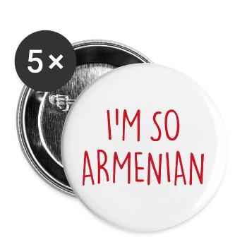 I'M SO ARMENIAN - Buttons groß 56 mm (5er Pack) - Weiß - Vorne
