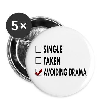 SINGLE noir blanc AVOIDING - Lot de 5 grands badges (56 mm) - blanc - Devant