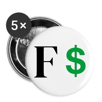 Buchstabe f Dollar - Buttons groß 56 mm (5er Pack) - Weiß - Vorne