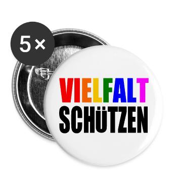 vielfalt schützen - Buttons groß 56 mm (5er Pack) - Weiß - Vorne