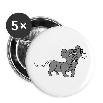 Souris épuisée triste désespérément fatiguée souffrance douce - Lot de 5 grands badges (56 mm) - blanc - Devant