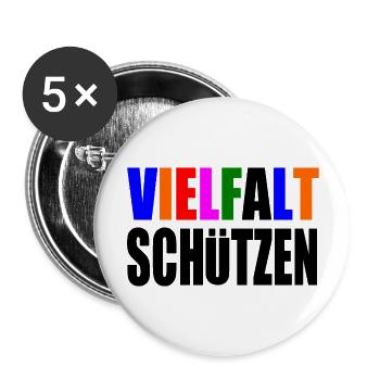 vielfalt schützen - Buttons groß 56 mm (5er Pack) - Weiß - Vorne