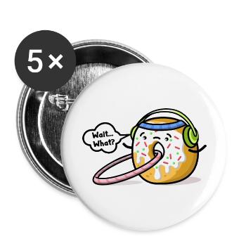 Kawaii Donut with Fitness Hoop - Buttons large 2.2''/56 mm (5-pack) - white - Front