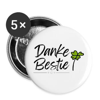 Danke Bestie - Buttons groß 56 mm (5er Pack) - Weiß - Vorne
