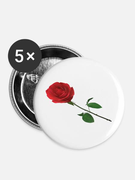 Rose - Buttons groß 56 mm (5er Pack) - Weiß