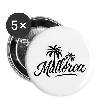Mallorca Palmen - Buttons groß 56 mm (5er Pack) - Weiß - Vorne