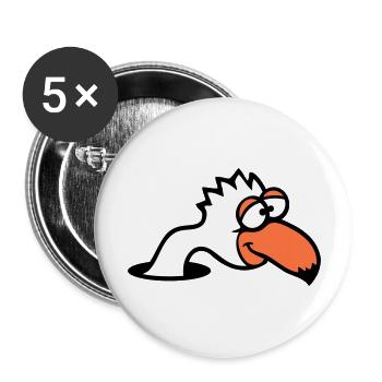 Oiseau Trou Inférieur Drôle Dingo Idiot Confus Amusant - Lot de 5 grands badges (56 mm) - blanc - Devant