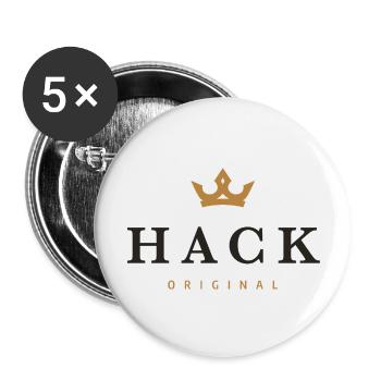 Hack Original Familienlogo - Buttons groß 56 mm (5er Pack) - Weiß - Vorne