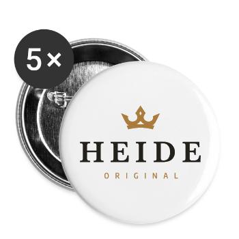 Heide Original Familienlogo - Buttons groß 56 mm (5er Pack) - Weiß - Vorne