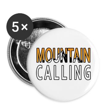 Das Abenteuer wartet auf Sie - Mountain Calling. - Buttons groß 56 mm (5er Pack) - Weiß - Vorne