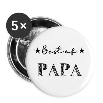 DAD. FATHER'S DAY. HAPPY FATHER'S DAY. HAPPY BIRTHDAY. - Buttons large 2.2''/56 mm (5-pack) - white - Front