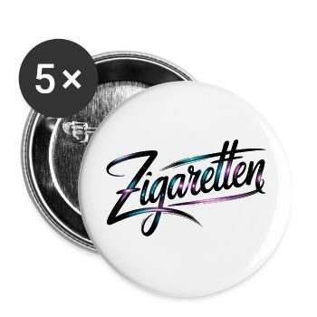 Zigaretten - Funny Deutsche Raucher Memes - Buttons groß 56 mm (5er Pack) - Weiß - Vorne