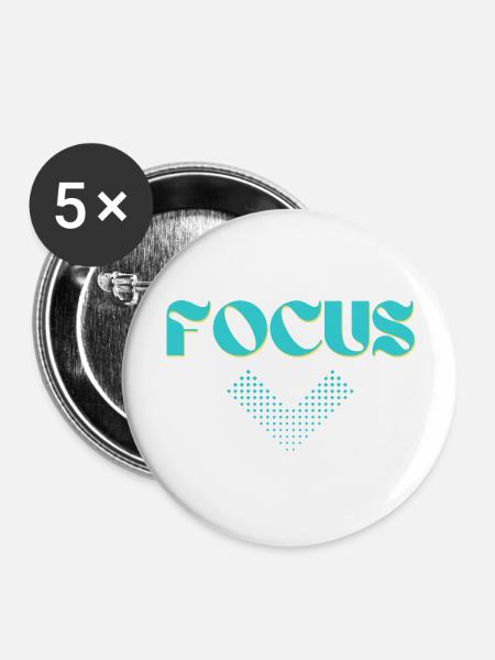 Fokus-Grafik - Buttons groß 56 mm (5er Pack) - Weiß