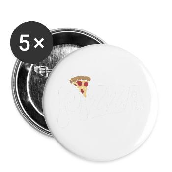 Pizza - Fast Food Lover Design - Buttons large 2.2''/56 mm (5-pack) - white - Front