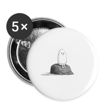 Sad Stone - Buttons large 2.2''/56 mm (5-pack) - white - Front