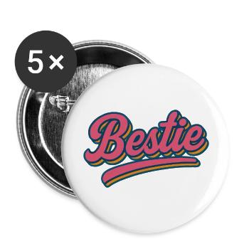 Bestie - Buttons groß 56 mm (5er Pack) - Weiß - Vorne