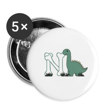 Letter N - Buttons large 2.2''/56 mm (5-pack) - white - Front