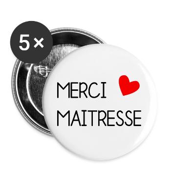 MISTRESS. THANK YOU. THANK YOU MISTRESS. GIFT - Buttons large 2.2''/56 mm (5-pack) - white - Front