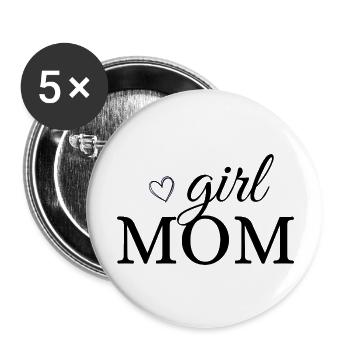 Girl mom, girl mom - Buttons large 2.2''/56 mm (5-pack) - white - Front