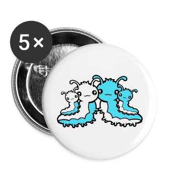 Caterpillar Family Parents Mom Dad Kids Siblings - Buttons large 2.2''/56 mm (5-pack) - white - Front