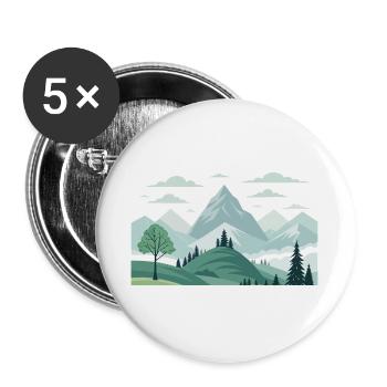Gebirge - Buttons groß 56 mm (5er Pack) - Weiß - Vorne