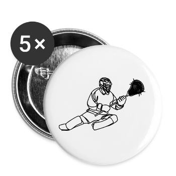 Lacrosse Goalie Graphics - Buttons large 2.2''/56 mm (5-pack) - white - Front