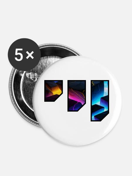 Lebendige geometrische Canyon-Kunst - Buttons groß 56 mm (5er Pack) - Weiß