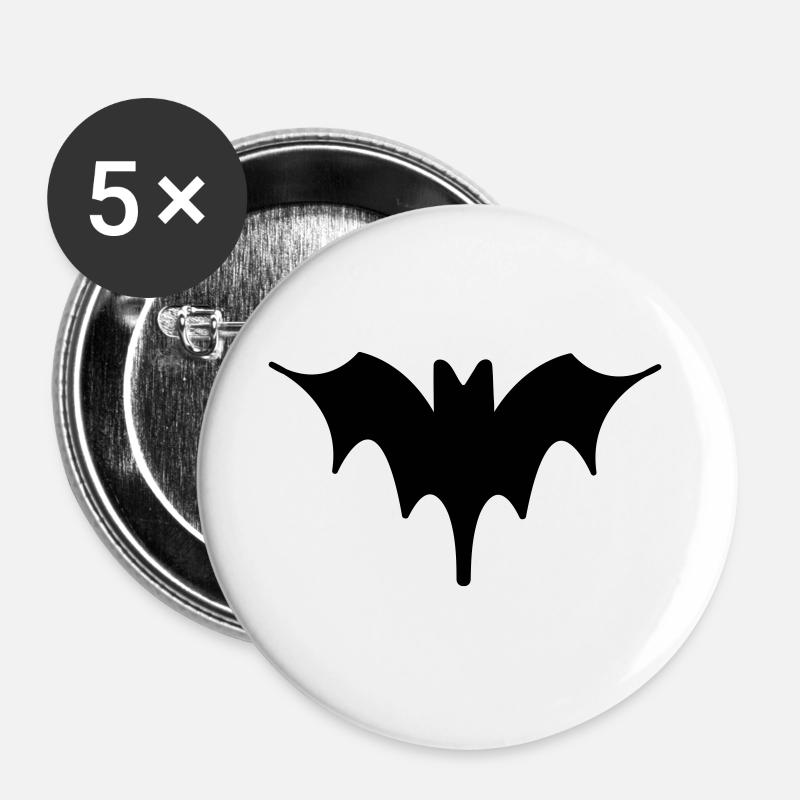 Bat Halloween Art 3 - Buttons large 2.2''/56 mm (5-pack) - white