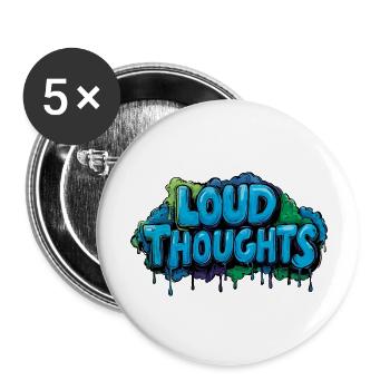 Loud Thoughts – Graffiti Lettering Design. - Buttons large 2.2''/56 mm (5-pack) - white - Front