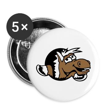 Horse Funny Crazy Hole Laughing Comic Riding Fun - Buttons large 2.2''/56 mm (5-pack) - white - Front