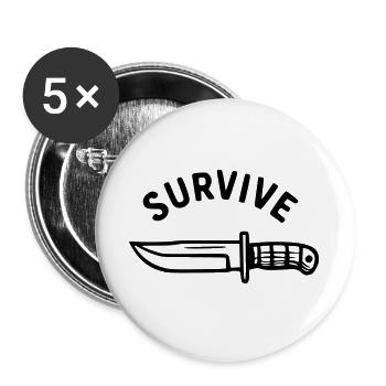 Survive - Knife - Buttons large 2.2''/56 mm (5-pack) - white - Front