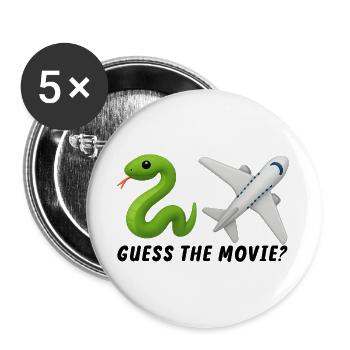 Toy Hose and Airplane Design - Buttons large 2.2''/56 mm (5-pack) - white - Front