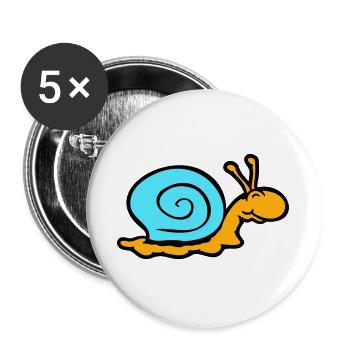 coquille d'escargot limace escargot sourit doucement - Lot de 5 grands badges (56 mm) - blanc - Devant